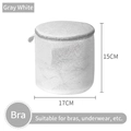 Grey-white 15x17cm sandwich mesh laundry bag designed for bras and delicate underwear - Cylindrical Bra Bag - Gray
