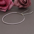 Bohemian handmade pink seed bead bracelet with semi-precious stone and gray woven cord - Grey Rope/Pink Bead/Clear Main Stone(BR0110)