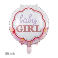 Ballon en aluminium rose 18 pouces pour baptême de fille avec motifs de bébé - 18 pouces / Ballon Rond BABY GIRL 18 Pouces