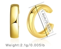 Detail showing 1.4cm diameter and 2.1g weight for the 18K gold-plated C-shape ear cuff - KE0042 High Polish C-Shape