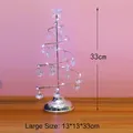 Lampada albero di Natale a spirale LED in cristallo argento, misura 13x13x33cm - Albero in ferro argentato luce bianca grande