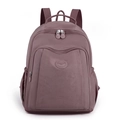 Lightweight mauve nylon backpack for women with large capacity and multi-pocket design - Dusty Pink