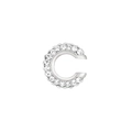 Silver-plated C-shaped ear cuff featuring pavé-set shimmering clear rhinestones - 1.3cm Outer Diameter / White K - 1.3 Outer Dia - White (4258)