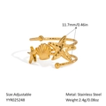 Bague ajustable en acier inoxydable doré avec motifs étoile de mer et coquillage - Combo Étoile de Mer Coquille (YYR025248)