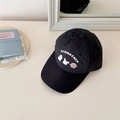 Détail de la casquette noire séchage rapide pour enfants avec animaux mignons et texte - 52-54cm (3-8 Ans) / Noir