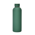 Dark green insulated stainless steel sports water bottle with a matte finish design - 500ml / Moss Green