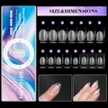 Size chart for frosted soft gel nail tips with 15 sizes ranging from 7mm to 18.4mm - Style 10(10) / 300 Pcs