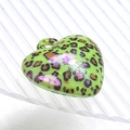 Herzanhänger mit Leopardenmuster in Neongrün aus Harz für DIY-Schmuck und Schlüsselanhänger - Grünes Leopardenmuster