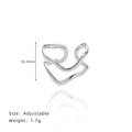 Minimalistischer silberner gewellter doppelstöckiger geometrischer V-Form verstellbarer Ring - Silber