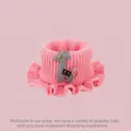 Pink knitted baby winter neck warmer with cute giraffe patch and ruffled edges - Deer Neck Warmer / Pink