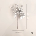 Silver artificial berry pick Christmas decoration with dimensions 25cm by 17cm - Silver Fruit