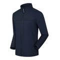 Waterproof softshell outdoor jacket for men in navy blue with windproof stand collar design - Navy Blue / S