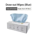Blue microfiber cleaning cloth box containing 30 pieces of 28x28cm reusable towels - 30 Pcs/Box (28*28cm) / Blue