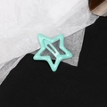 Y2K dopamine star hair clip in mint green finish with sweet candy style BB clamp - Lake Blue