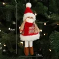 Red and white plush snowman Christmas tree hanging ornament with 19cm height dimension - Plush Girl Pendant Style A