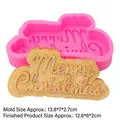 Molde de silicona rosa Merry Christmas para jabón y velas aromáticas A676 - Rosa