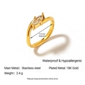 Variante de bague en acier inoxydable plaqué or 18K avec détails de taille et poids - Or Anneau Mince (YR43)