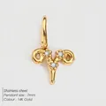 Pendentif Bélier en acier inoxydable plaqué or 14K serti de zircons brillants - Bélier (XP49550) / Or