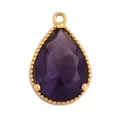 Water drop purple gemstone pendant in gold-plated milgrain setting for jewelry DIY - Purple/Small Water Drop
