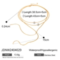 Detailed specs of double-layer gold snake chain necklace in durable stainless steel - Double Layer Snake Bone Chain