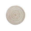 Nordic round woven placemat in beige and white cotton blend for dining table decor - Milk Coffee