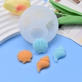 Molde de silicona para chocolate y fondant con diseños detallados de conchas de mar - Diseño de Concha Caracola de 4 Cavidades (230#)