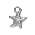 Silver starfish pendant charm in stainless steel for DIY jewelry making projects - Steel 543# Large Starfish / 13*16mm