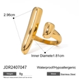 Minimalistischer 18k vergoldeter Edelstahlring mit Kugel- und Stab-Design Details - Geometrische Kugel-Säulen-Minimalform (JDR2407047)