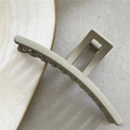 Matte light grey hair claw clip with frosted texture in a minimalist elongated design - Barrette Grey-13cm