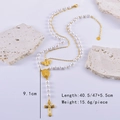 Detalle del collar de perlas a capas con medidas 40,5/47cm y peso de 15,6g - Estilo de Borla de Perlas