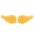 Pair of yellow plush angel wings accessories for DIY crafts and hair decorations - Yellow
