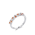 S925 Sterling Silber Ring mit orangefarbenen und weißen Zirkonia im Marquise-Schliff - US Größe 5 / Stil mit orangefarbenen und klaren Steinen (RHR2068)