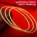 Set of 3 Bohemian style gold-plated hammered textured bangles size 64mm with red gift box - 64mm / Style 6