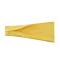 Elastic bright yellow wide sports headband for yoga and running with ruched texture - Yellow