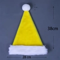 Soft yellow plush Christmas hat with white faux fur trim and 7cm pompom detail - Haipai Long Plush Kids / Yellow