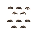 Lot de 10 pendentifs chauve-souris en émail avec motifs fantôme et étoiles pour bijoux - 9# Chauve-souris à symboles noirs