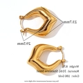 Irregular hollow 18K gold plated stainless steel geometric earrings with hammered texture - Hollow Irregular Heart Peach Earrings - Gold