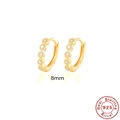 Minimalistische goldene 8mm Creolen aus S925 Sterling Silber mit funkelnden Diamanten - 8mm / Gold