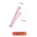 Pink cat paw shaped silicone kitchen tongs large size 24.5cm stainless steel handle - Large Pink (Upgrade) One-piece Silicone