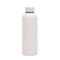 Matte white insulated stainless steel water bottle with a minimalist cylindrical design - 500ml / Ivory