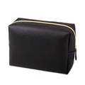 Portable black octagonal cosmetic bag with textured finish and gold zipper detail - Large / Black