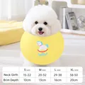 Yellow waterproof dog bib with horse print and hello text, featuring detailed size chart - S / Yellow and White Style