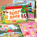 Educational busy book featuring colorful insect and fruit theme interactive puzzles - New Quiet Book (Animal)