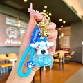 Cinnamoroll liquid quicksand keychain with blue stars and matching silicone wrist strap - Blue Luminous Cinnamoroll Car Style