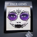 Halloween black and pink spider face gems stickers for spooky party makeup decoration - ws002 Black Pink Skull Style