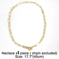 Gold paperclip chain necklace with ring clasp, 17.7 inches length, hip hop jewelry style - Gold Paperclip Chain (Without Letter)