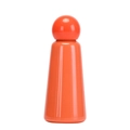 Insulated stainless steel water bottle in orange with unique spherical cap and conical body - 500ml / Orange Red