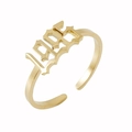 Verstellbarer Ring aus 18K vergoldetem Edelstahl mit gotischem 1995 Glücksjahr-Ausschnitt - 1995