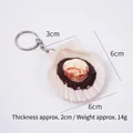 Realistic PVC scallop keychain pendant with cooked seafood meat and metal ring - Sauced Scallop-Keychain