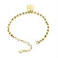 Bracciale geometrico in acciaio al titanio placcato oro 18K con ciondolo quadrato e chiusura - Ciondolo a Piastra Rettangolare